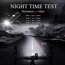 Load image into Gallery viewer, Yosky USB Rechargeable Bike Light Front with Horn & Free Back Light, Waterproof LED Bicycle Flashlight Rear Light Accessories Set Compatible with Mountain Kids Street Bikes for Men Women
