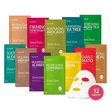 Load image into Gallery viewer, Sheet mask by Glam Up Facial Sheet Mask BTS 12 Combo (Pack of 12) - Face Masks Skincare, Hydrating Face Masks, Moisturizing, Brightening and Soothing, Beauty Mask For All Skin Type