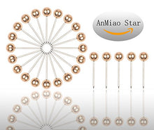 Load image into Gallery viewer, AnMiao Star 1/8 Inch Map Tacks, Push Pins, Plastic Round Head, Steel Point,100-Count,Gold Colors