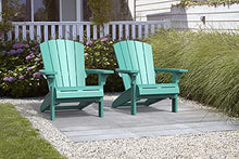 Load image into Gallery viewer, Keter 2 Pack Alpine Adirondack Resin Outdoor Furniture Patio Chairs with Cup Holder-Perfect for Beach, Pool, and Fire Pit Seating, Teal