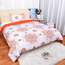 Load image into Gallery viewer, uxcell Twin 2-Piece Bohemian Orange Comforter Sets - 3D Printed Bohemia Themed - All-Season Down Alternative Quilted Duvet - Reversible Design - Includes 1 Comforter, 1 Pillow Case