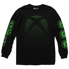 Load image into Gallery viewer, Ripple Junction Xbox Adult Unisex Logo Dot Matrix 100% Cotton Long Sleeve Crew T-Shirt LG Black