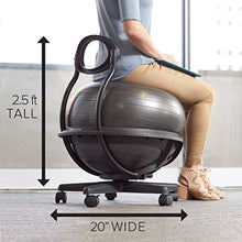 Load image into Gallery viewer, Gaiam Ultimate Balance Ball Chair - Premium Exercise Stability Yoga Ball Ergonomic Chair for Home and Office Desk with Reinforced Base, Air Pump, Exercise Guide and Satisfaction Guarantee
