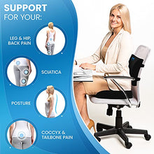 Load image into Gallery viewer, Everlasting Comfort Office Chair Seat Cushion and Lumbar Support Pillow Combo, Gel Infused (Black)