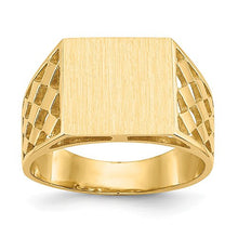 Load image into Gallery viewer, 14k Yellow Gold 12.0x12.5mm Mens Signet Band Ring Size 10.00 Man Fine Jewelry For Dad Mens Gifts For Him
