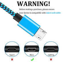 Load image into Gallery viewer, Micro USB Cable Aioneus Fast Android Charging Cord 6FT 3Pack Charging Cable Braided Charger Cord for Samsung Galaxy S7 Edge S6 S5 S2 J7 J7V J5 J3 J3V J2, LG K40 K20, Moto E4 E5 E6, Tablet, PS4, Xbox