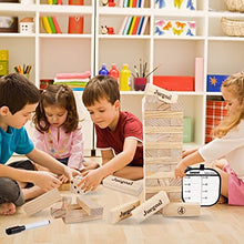 Load image into Gallery viewer, Juegoal 54 Pieces Giant Tumble Tower Blocks Game Giant Wood Stacking Game with 1 Dice Set Canvas Bag for Adult, Kids, Family