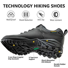 Load image into Gallery viewer, Wantdo Men's Waterproof Hiking Shoes Water Resistant Leather Boot Shoes Outdoor Trail Oxford Walking Shoes Black 10 M US