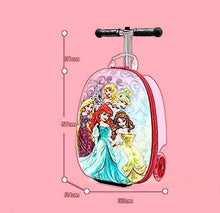 Load image into Gallery viewer, Kid' Scooter Luggage Case ?20" Ride-on Scootcase for Boys Suitcase with Collapsible Scooter ?Cartoon Children's Suitcase Baby Scooter Suitcase Trolley Case Slide Car Stand (E)