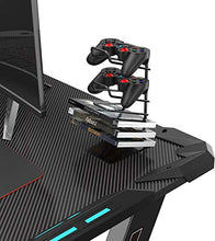 Load image into Gallery viewer, Gaming Desk, 44.5" Z Shaped Office PC Computer Gaming Desk Gamer Tables Pro with LED Lights Controller Stand Cup Holder Headphone Hook Free Mousepad for Men Boyfriend Female Gift