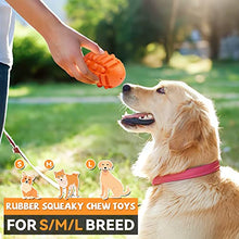 Load image into Gallery viewer, Dog Squeaky Ball Toys for Aggressive chewers,Durable Dog Balls for Teeth Cleaning Interactive Dog Chew Toys,Natural Rubber Bounce Dog Toys and Outdoors Training Dog Games for S/M/L Dog Toys(Orange)