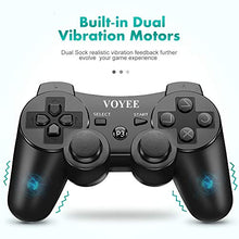 Load image into Gallery viewer, VOYEE Upgraded PS3 Controller, Wireless Controller with Enhanced Joystick/Battery/Motors, 7.0 ft Charging Cable for Sony Playstation 3 (Black)