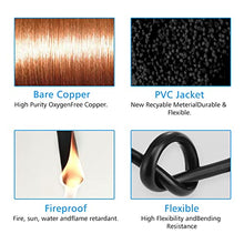 Load image into Gallery viewer, RVV Wire Cable Extension Cord Copper Wire 3 Conductor Electric Cores 100ft Length Black (100ft 3core Blackwire)