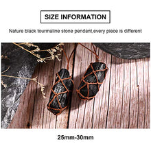 Load image into Gallery viewer, 2 Pieces Natural Black Tourmaline Crystal Necklace Hand Braided Chakra Gemstone Pendant Necklace for Men Women (Style 1)