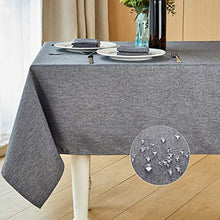 Load image into Gallery viewer, Mebakuk Rectangle Table Cloth Linen Farmhouse Tablecloth Waterproof Anti-Shrink Soft and Wrinkle Resistant Decorative Fabric Table Cover for Kitchen (60" x 144" (12-14 Seats), Turquoise Blue)