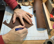 Load image into Gallery viewer, Genuine Leather Sheets for Leather Crafts - Full Grain Buffalo Leather Squares- Great for Jewelry, Leather Wallets, Arts & Crafts – Includes 3 Sheets (12x12")+ Leather Cord (36")