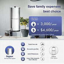 Load image into Gallery viewer, Joypur High Capacity Gravity-Fed Water Filter System with 3 Purification Filters for Home Camping Travel Outdoor Activities Emergencies,2.9 Gallon Countertop Water Filter System