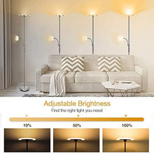 Load image into Gallery viewer, LED Floor Lamp - Modern Standing Lamp, 18W+5W Energy Saving, Dimmable & Adjustable, Metal Material, 3000K Warm White - Sky Torchiere Floor Lamps for Living Room, Bedroom, Office, Reading
