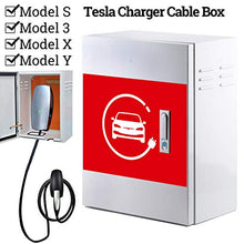 Load image into Gallery viewer, BMZX Tesla Home Charger Box Charging Cable Organizer Box Distribution Storage Box, Wall Mounting Connector Metal Box for Tesla Model S Model X Model 3 Model Y
