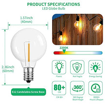 Load image into Gallery viewer, G40 Led Replacement Light Bulbs, E12 Screw Base Shatterproof LED Globe Bulbs Light for Outdoor String Lights,1Watt Equvalent to 5 Watt Incandescent Bulbs,Warm White, 25Pack