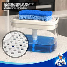 Load image into Gallery viewer, MR.SIGA 2 in 1 Premium Soap Dispenser and Sponge Holder, Dishwashing Soap Pump Dispenser for Kitchen Countertop, White
