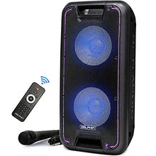 Load image into Gallery viewer, Dolphin SP-210RBT Portable Bluetooth Party Speaker on Wheels with Lights, 10" PartyBox
