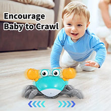 Load image into Gallery viewer, Sensing Crawling Crab, Tummy Time Baby Toys, Interactive Walking Dancing Toy with Music Sounds & Lights, Infant Fun Birthday Gift Toddler Boy Girl, USB Charging Cable Included (Green)