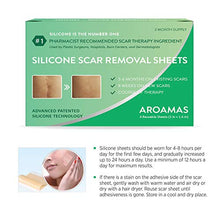 Load image into Gallery viewer, Aroamas, Silicone Scar Removal Sheets - for Keloid, C-Section, Hypertrophic, Surgical Scars and More Reusable and Washable 3"×1.57", 4 Sheets (2 Month Supply)