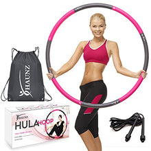 Load image into Gallery viewer, Haunz Exercise Hula Hoop for Adults | Weighted Hula Hoops with Carry Bag for Storage and Jump Rope | Women Workout Equipment Hoola Hoop | 2 lbs Weighted Hula-Hoops for Weight Loss & Burning Fat