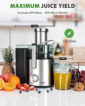 Load image into Gallery viewer, Healnitor 1000W 3-Speed LED Centrifugal Juicer Machines Vegetable and Fruit, 3.5" Big Wide Chute, Easy Clean, High Juice Yield, BPA Free, Stainless Steel