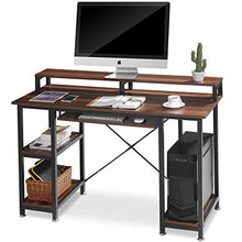 Load image into Gallery viewer, QooWare Computer Desk with Shelves, 47" Writing Desk w/Keyboard Tray & Monitor Stand Riser - Achieve More, Strain Less - Large Desk Space Wooden Study Table for Home Office
