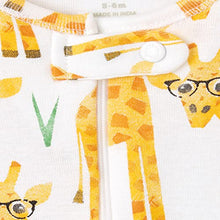 Load image into Gallery viewer, The Children's Place Baby and Toddler Monkey Giraffe Snug Fit Cotton One Piece Pajamas 2-Pack, H/T Vanilla, 3-6 Months