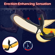 Load image into Gallery viewer, Vibrator for Couple, 3 in 1 Vibrating Cock Ring with 10 Modes, Men's Penis Rings Vibrators, Perineum Mens Vibrator, G spot, Clitorals Stimulator for Women, Sex Novelties, Adult Sex Toys & Games