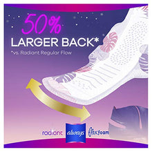Load image into Gallery viewer, Always Radiant Feminine Pads for Women, Size 4, 60 Count, Overnight Absorbency, With Wings, Scented (20 Count, Pack of 3 - 60 Count Total)