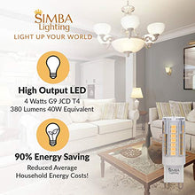 Load image into Gallery viewer, Simba Lighting G9 LED Light Bulb (5 Pack) 4W T4 40W Halogen Replacement for Pendants, Ceiling Lights, Desk Lamp, Wall Sconce, 120V JCD Bi-Pin Base Non-Dimmable, 3000K Soft White