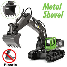Load image into Gallery viewer, Kidsfaves 11 Channel Multifunction 2.4Ghz Remote Control Excavator Metal Shovel RC Excavator Toy with LED Light Engineering Toys for Boys Girls Kids 3 4 5 6 7 8 9 10 Year