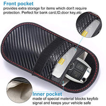Load image into Gallery viewer, Faraday Bag for Key Fob (2 Pack), TICONN Faraday Cage Protector - Car RFID Signal Blocking, Anti-Theft Pouch, Anti-Hacking Case Blocker (Carbon Fiber Texture)