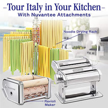 Load image into Gallery viewer, Nuvantee Pasta Maker Machine,Manual Hand Press,Adjustable Thickness Settings,Noodles Maker with Washable Aluminum Alloy Rollers and Cutter, Perfect for Spaghetti,Fettuccini, Lasagna