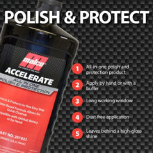 Load image into Gallery viewer, Malco Accelerate All-in-One Polish & Protection - One-Step Car Polishing Compound Designed to Remove Light to Medium Paint Defects/Deep Glossy Finish with 90-Day Protection (261032)