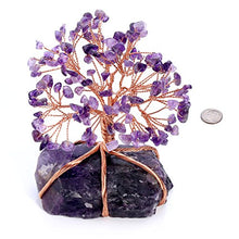Load image into Gallery viewer, Top Plaza Chakra Healing Crystals Copper Money Tree Wrapped On Natural Amethyst Base Feng Shui Luck Figurine