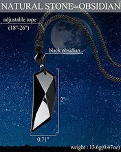 Load image into Gallery viewer, Lightock Black Obsidian Stone Woolf Tooth Crystal Necklaces Pendant for Men Women Healing Crystals Protection Unisex Amulet Gift