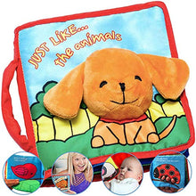 Load image into Gallery viewer, ToBe ReadyForLife Soft Baby Book, Touch & Feel Crinkle Baby Toy for Infants, Baby Stroller Toy, Cloth Book for Babies & Infants, Baby Toys 6 to 12 Months (Just Like…The Animals)