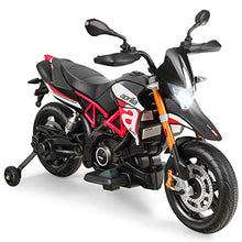 Load image into Gallery viewer, Costzon 12V Kids Motorcycle, Licensed Aprilia Electric Motorcycle Ride On Toy w/ Training Wheels, Spring Suspension, LED Lights, Sounds & Music, MP3, Battery Powered Dirt Bike for Boys & Girls, Red