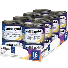 Load image into Gallery viewer, Solid Gold Wet Cat Food Shreds in Gravy - Canned Cat Food Made w/Real Tuna for Cats of All Ages - Five Oceans Grain Free Cat Wet Food for Sensitive Stomach & Overall Wellness - 16ct/6oz Can