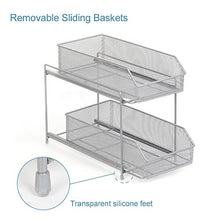 Load image into Gallery viewer, HAITRAL 2 Tier Sliding Cabinet Basket Organizer Drawer, Mesh Storage Organizer with Pull Out Drawers for Countertop, Cabinet, Pantry, Under The Sink, Desktop