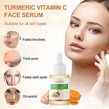 Load image into Gallery viewer, Turmeric Dark Spot Corrector Serum, Turmeric and Vitamin C Serum for Face with Hyaluronic Acid, Turmeric Serum for Dark Spots, Turmeric Repair Face Serum, Anti Acne Serum, Hydrating- 30ml /1oz