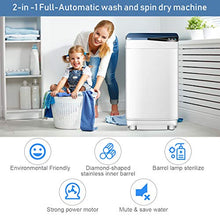 Load image into Gallery viewer, RELAX4LIFE Washing Machine Portable Washer W/ 10 Lbs Weight Capacity Washer and Dryer Full Automatic Washing Machine (Blue&White)