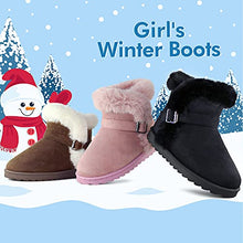 Load image into Gallery viewer, Tobfis Baby Girls Faux Fur Lining Kids Warm Non Slip Winter Ankle Snow Boots (Toddler/Little Kids),Black,8 M US Toddler