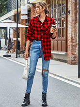 Load image into Gallery viewer, Kids Girls Long Sleeves Button Down Gingham Plaid Flannel Shirt Tops for Toddlers Baby and Little Girls, Girls(E001), 6-12 Months = Tag 70