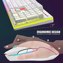 Load image into Gallery viewer, RedThunder K10 Wireless Gaming Keyboard and Mouse Combo, LED Backlit Rechargeable 3800mAh Battery, Mechanical Feel Anti-ghosting Keyboard + 7D 3200DPI Mice for PC Gamer (White)